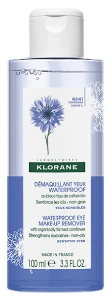 Klorane Bleuet Démaquillant Yeux Waterproof au Bleuet Bio - Yeux Sensibles 100 ml