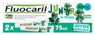 Fluocaril Junior Dentifrice 6-13 Ans Menthe Douce 2 x 75 ml
