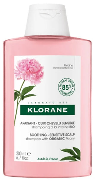 Klorane Pivoine Shampoing à la Pivoine Bio - Apaisant - Cuir Chevelu Sensible 200 ml