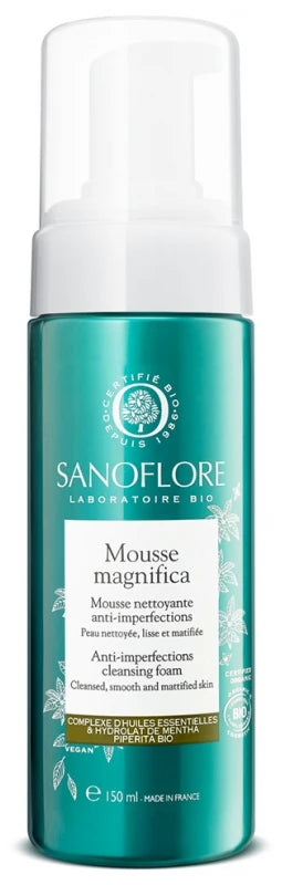 Sanoflore Magnifica Mousse Nettoyante Visage Purifiante Certifiée Bio - Peaux à Tendance Acnéique 150 ml