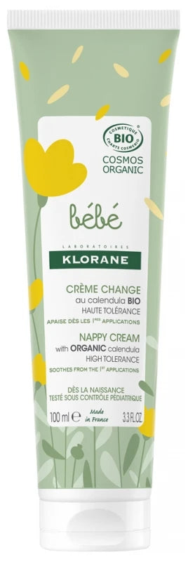 Klorane Crème Change Certifiée Bio au Calendula - Change Siège - Bébé 100 ml
