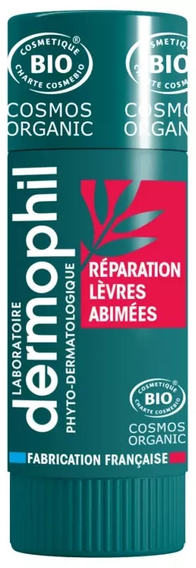 Dermophil Certifié Bio Stick Lèvres Réparation Lèvres Abîmées 4 g (Anc. Réparation Forte)