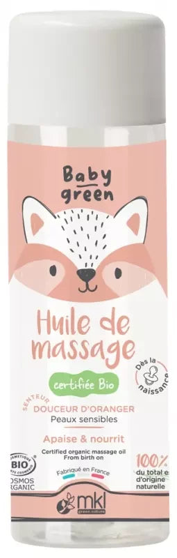 MKL Green Nature Baby Green Huile de Massage Peaux Sensibles Bio 100 ml