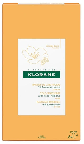 Klorane Amande Dépilatoire - Bandes de Cire Froide à l'Douce - Jambes
