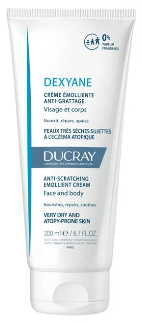 Ducray Dexyane Crème Émolliente Anti-Grattage Peaux Trèsèches et à Tendance Atopique 200 ml