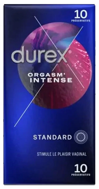 Durex Orgasm Intense 10 Préservatifs Lubrifiés Avec Gel et Texture Stimulantes