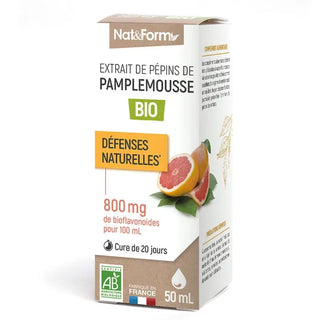 Nat & Form Extrait de Pépins de Pamplemousse Bio Défenses Naturelles 50ml
