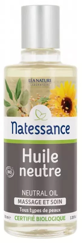 Natessance Huile Neutre Bio - 100% Pure - Massage et Soin