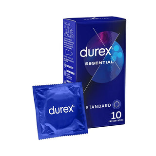 Durex Préservatifs Essential - 10 Préservatifs Extra Lubrifiés - Confort et Sécurité