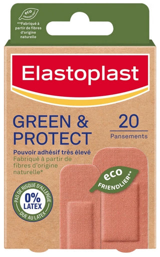Elastoplast Green & Protect Tissu - 20 Pansements - 2 Formats