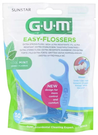 Gum Porte-Fils Easy-Flossers Ciré Mentholé - Sachet 30