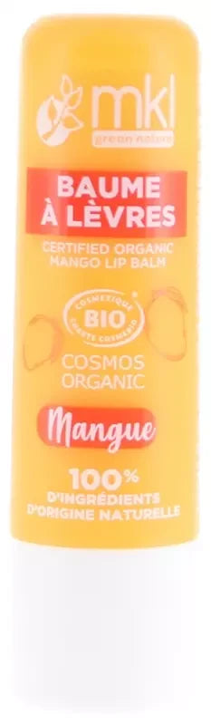Mkl Green Nature Baume à Lèvres Bio 4 g - 100% Naturel - Goût : Mangue