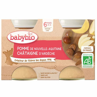 Babybio Fruits Petits Pots Pomme Chataigne Bio Des 6 Mois 2x130g