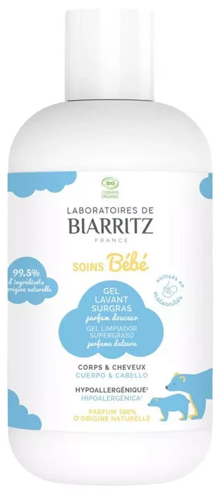 Laboratoires de Biarritz Bébé Gel Lavant Surgras Corps & Cheveux Parfum Douceur Bio 200 ml