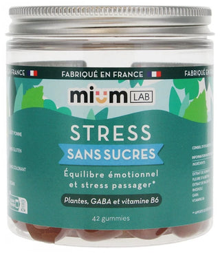 Mium Lab Stress Sans Sucres Plantes Gaba et Vitamine 42 Gummies