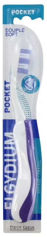 Elgydium Brosse à Dents à Brins Souple Pliable - Couleur : Violet