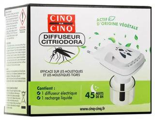 Cinq sur Cinq 5/5 Diffuseur Citriodora Moustiques et Moustiques Tigres