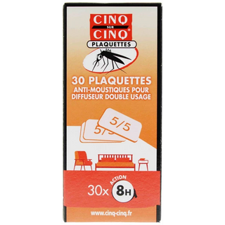 Cinq sur Cinq Recharge Plaquettes pour Diffuseur Double Usage x 30