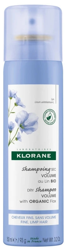 Klorane Lin Shampoing Sec Volume au Lin Bio - Cheveux Fins Sans Volume 150 ml