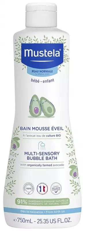 Mustela Bain Mousse Éveil à l'Avocat Bio 750 ml
