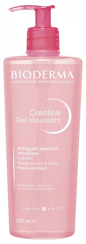 Bioderma Créaline Gel Moussant Nettoyant Démaquillant Visage Peaux Sensibles