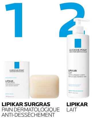 La Roche-Posay Lipikar Lot*2 Pain Surgras Dermatologique Anti-Dessèchement 150 g