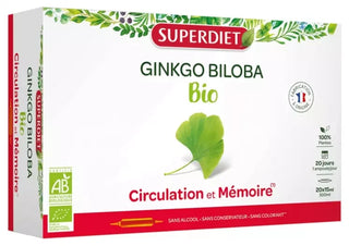 Superdiet Ginkgo Biloba Bio - 20 Ampoules de 15 ml