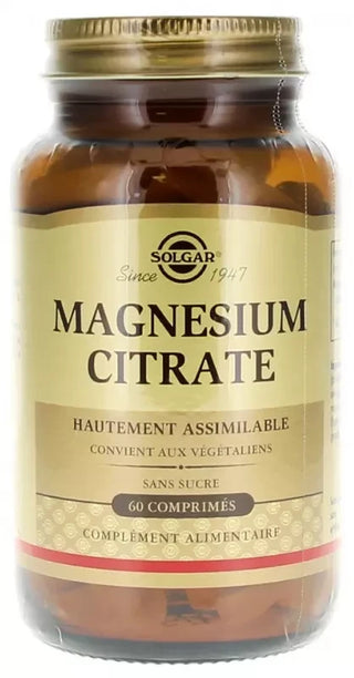 Solgar Magnésium Citrate Hautement Assimilable 60 Comprimés