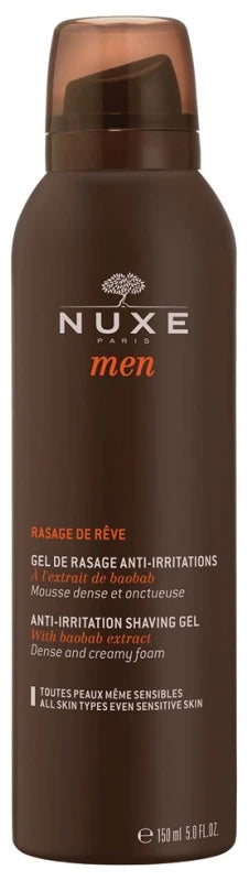 Nuxe Men Rasage de Rêve Gel de Rasage Anti-Irritations (Toutes Peaux Même Sensibles) 150 ml