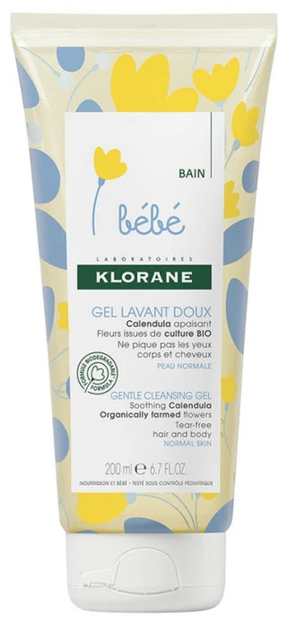 Klorane Calendula Bébé - Gel Lavant Doux au Apaisant Corps Et Cheveux Peau Normale 200 ml