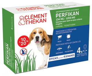 Clément Thékan anTi-Puces Anti-Tiques Chien 10-20Kg 4 Pipettes