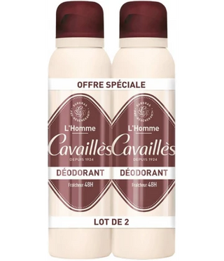 Cavaillès Déodorant Homme Fraîcheur 48 h Spray x2