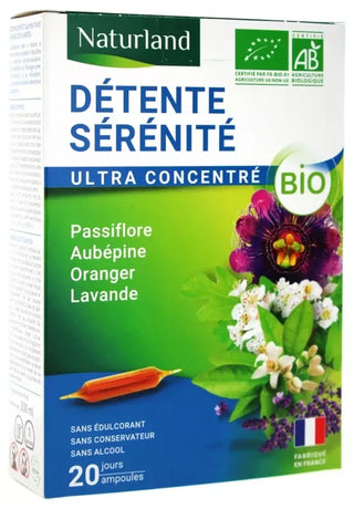 Naturland Détente Sérénité Bio 20 Ampoules de 10 ml