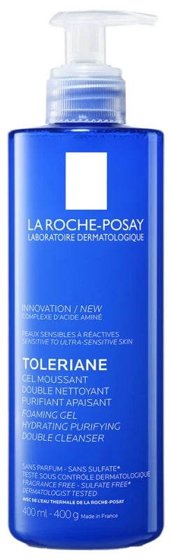 La Roche-Posay Tolériane Gel Moussant Nettoyant Peaux Sensibles à Réactives 400 ml