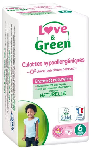 Love & Green Culottes Hypoallergéniques et Écologiques T6 X 16