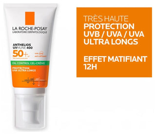 La Roche-Posay Anthelios Crème Solaire en Gel-Crème Anti-Brillance Visage Spf50+ Avec Parfum 50 ml