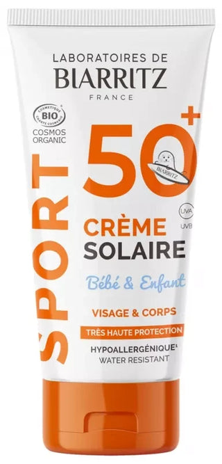 Laboratoires de Biarritz Sport Crème Solaire Bébé & Enfant SPF50+ Visage & Corps Bio 50 ml