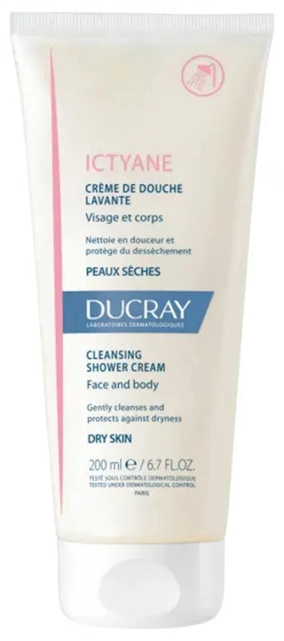 Ducray Ictyane Crème de Douche Lavante Nourrissante Visage et Corps 200 ml