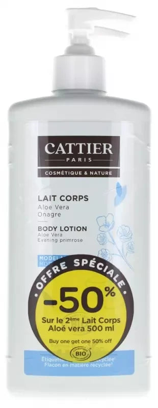 Cattier Lait Corps Modelant Bio Lot de 2 x 500 ml