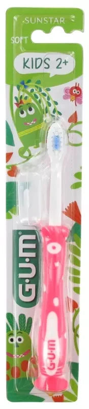 GUM Brosse à Dents Enfant Kids 901 - Couleur : Rose Fluo