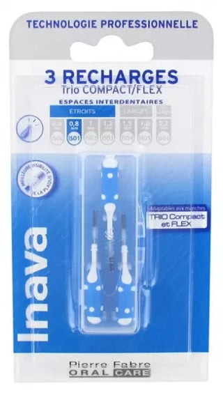 Inava Brossettes Recharges 3 Unités - Taille : ISO1 0,8 mm