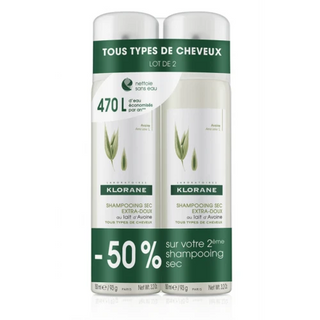KLORANE SHAMPOING SEC au Lait d'Avoine Spray - Lot de 2x150ml