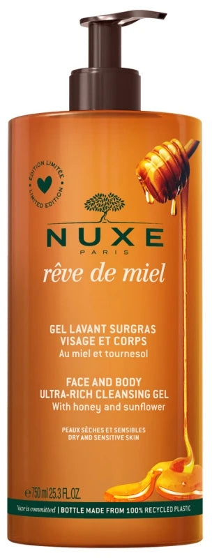 Nuxe Rêve de Miel Gel Lavant Surgras (Peaux Sèches et Sensibles) 750 ml