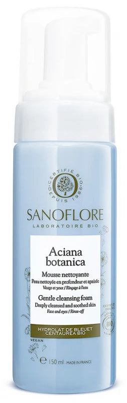 Sanoflore Aciana Botanica Mousse Nettoyante Visage et Yeux Certifiée Bio 150 ml