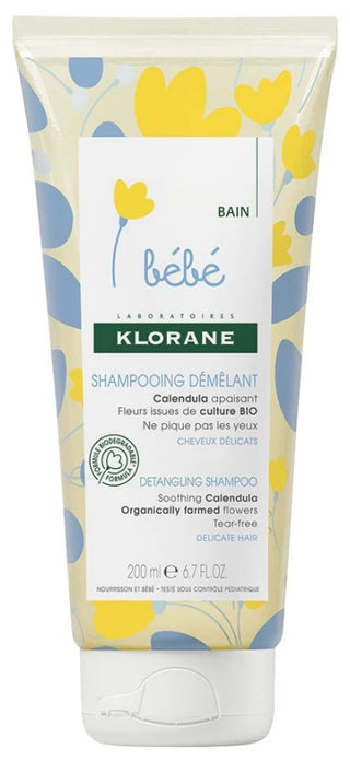 Klorane Calendula Bébé - Shampoing Doux Démêlant au Apaisant - Cheveux Délicats 200 ml