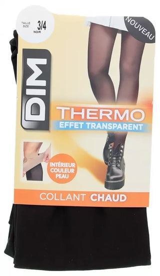 DIM Collant Thermo Effet Transparent 1 PAIRE - Taille : 3/4