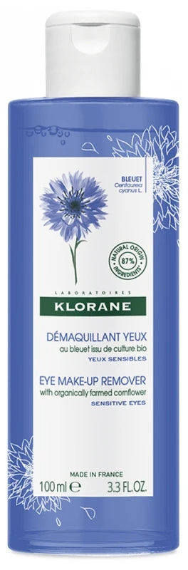 Klorane Bleuet Démaquillant Yeux au Bleuet Bio - Yeux Sensibles 100 ml