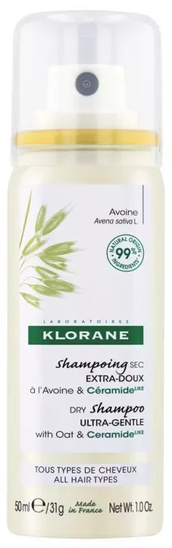 Klorane Shampoing Sec Extra-Doux à l'Avoine et Céramide 50 ml