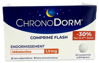 Laboratoires Iprad Chronodorm Mélatonine 1,9 mg Lot de 2 X 30 Comprimés Sublinguaux