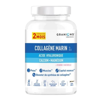 GRANIONS COLLAGENE Acide Hyaluronique Calcium et Magnésium Vanille - 180 Comprimés